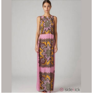 Ali & kris dress boho paisley orange pink luxe maxi Colorful Bohemian Maxi Dress